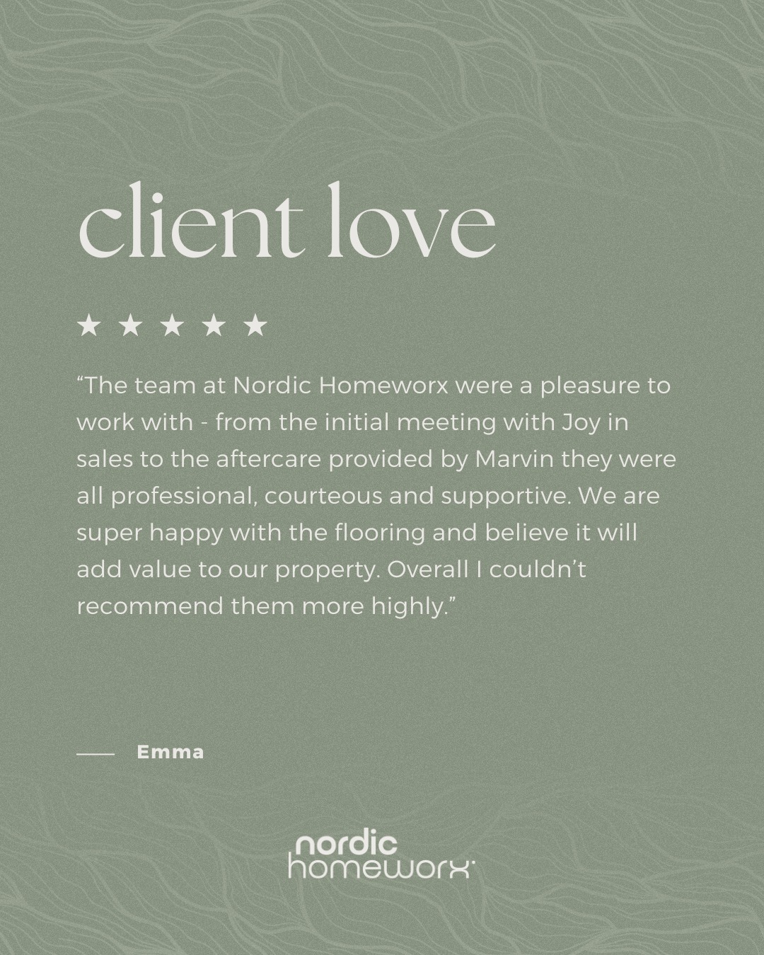 Client love.

Because it’s never just about the floor. It’s about how it becomes part of your home over time.

This year we are celebrating 20 years of making houses in the UAE feel like home.

#20YearsNordicWay
#FeelingOfHome
#NordicHomeworx20