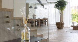 At Golf Place Villa, Dubai Hills, Kährs Taiga Herringbone brings warmth and quiet sophistication to every room.