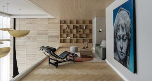 Sur La Mer townhouse finished in Kährs Akkelis and Redwood LVT, where warm tones and rustic texture add quiet depth.