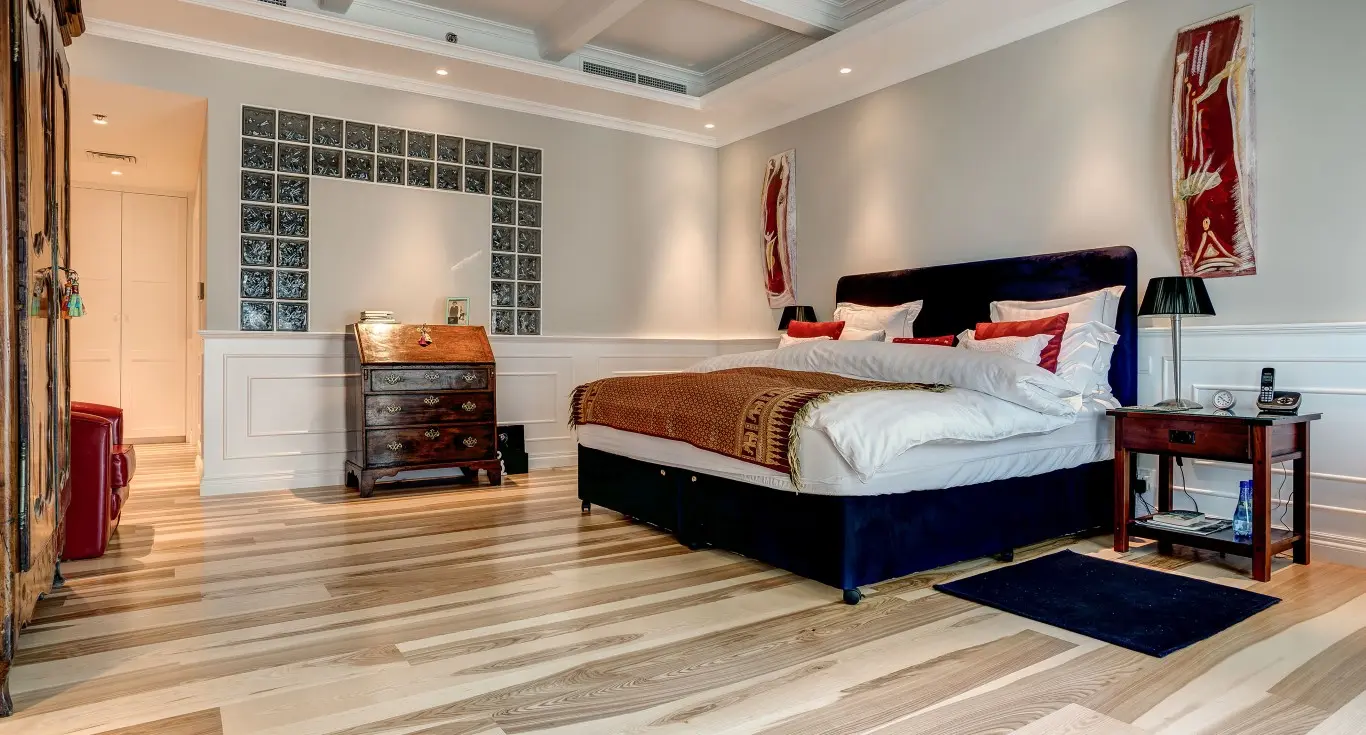 An appealing bedroom at an apartment in Emirates Crow