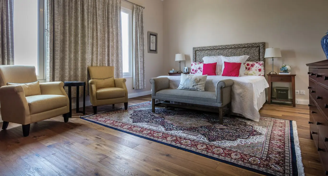 Hardwood flooring at a private villa in Green Community Motor City