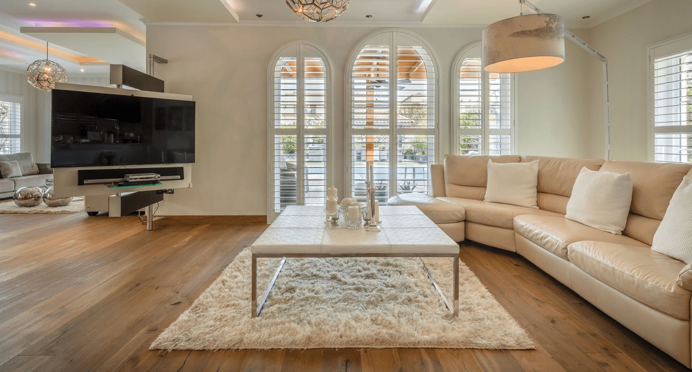 Well-protected oak wood flooring at a villa in Jumeirah Park