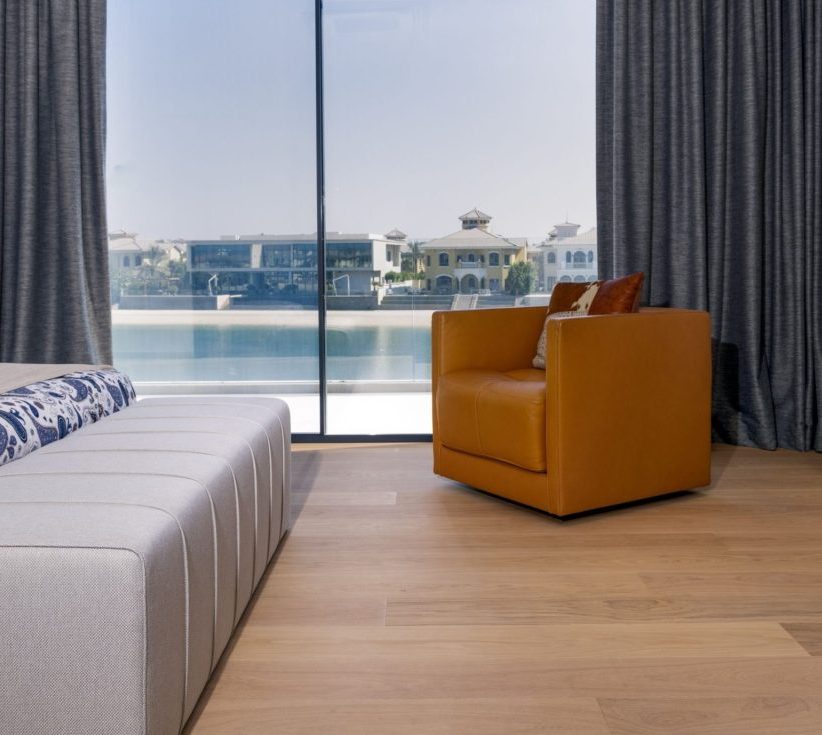 A large family villa in Palm Jumeirah, Dubai featuring eco-friendly flooring options by Nordic Homeworx