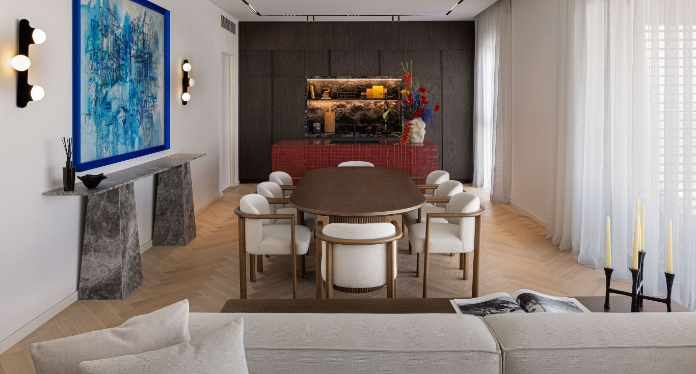 Nikki Beach residence in Pearl Jumeirah, Dubai, showcasing fine parquet flooring by Nordic Homeworx