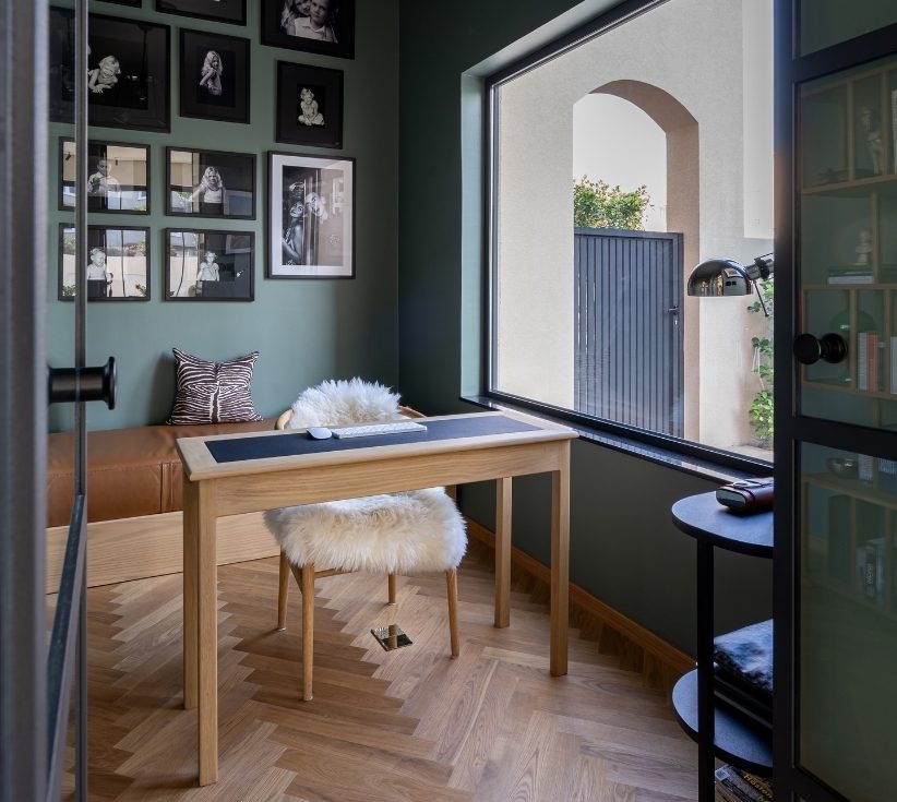 Maeen Villa in The Lakes, Dubai, with a cosy design, showcasing the Herringbone pattern flooring, by Nordic Homeworx