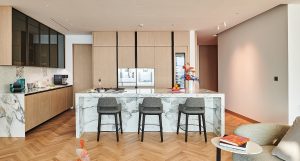 One at Palm Jumeirah penthouse with Studio Oak flooring, where eco-friendly choices support a clean and considered interior
