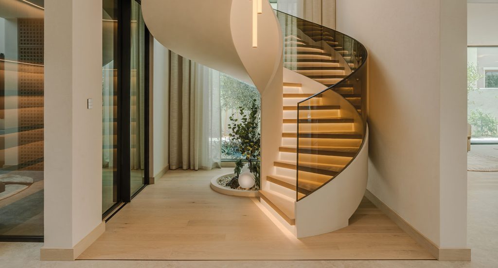 Limetree Valley villa with Oak Nouveau Blonde, where eco-friendly flooring complements the staircase and natural material palette