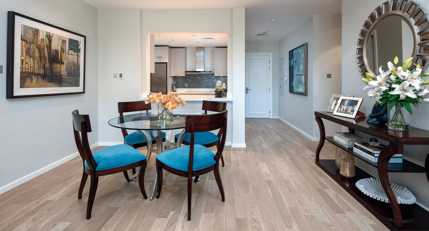 A timeless home in Dubai with light earthy wood colour by Nordic Homeworx, offering a harmonious design that creates a calm oasis.