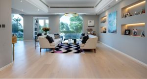 Wide oak wood plank flooring at Esmeralda Villa Victory Heights